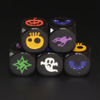 DND Dice Black Acrylic Halloween Dice Ghost 6-Sided Dice