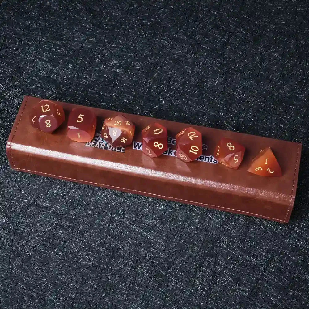 DND Dice - Crimson Glass Gem Polyhedron RPG Dice Set