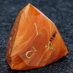 DND Dice | Diamond Cut Amber-Orange Glass Gemstone Dice Set