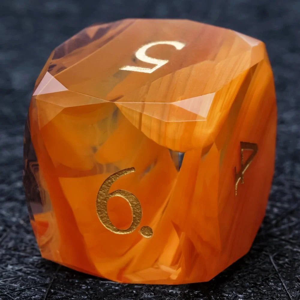 Bear Dice DND Multi-Sided Engraved Glass Gemstone Dice Set