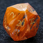 Bear Dice DND Multi-Sided Engraved Glass Gemstone Dice Set