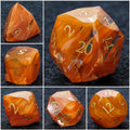 DND Dice | Diamond Cut Amber-Orange Glass Gemstone Dice Set