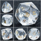DND Dice-Diamond Cut Crystal Clear Glass Gemstone Dice Set