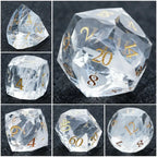 Bear Dice DND Multi-Sided Engraved Glass Gemstone Dice Set
