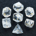 DND Dice-Diamond Cut Crystal Clear Glass Gemstone Dice Set