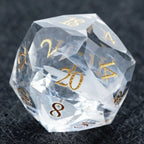 Bear Dice DND Multi-Sided Engraved Glass Gemstone Dice Set