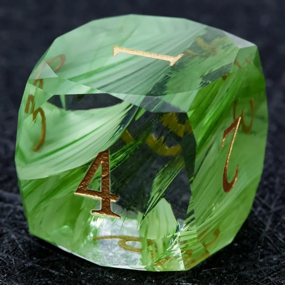 Bear Dice DND Multi-Sided Engraved Glass Gemstone Dice Set