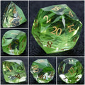 DND Dice | Diamond-Cut Green Glass Gemstone Dice Set