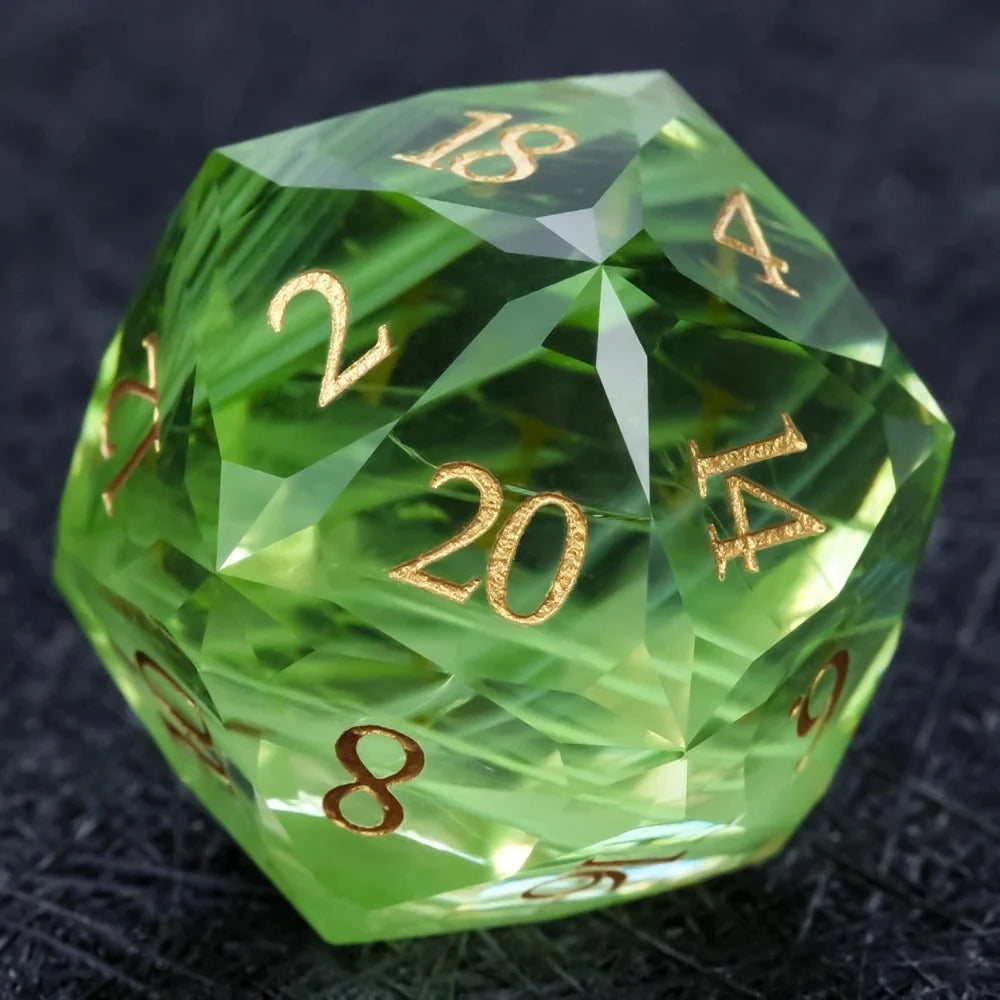 Bear Dice DND Multi-Sided Engraved Glass Gemstone Dice Set