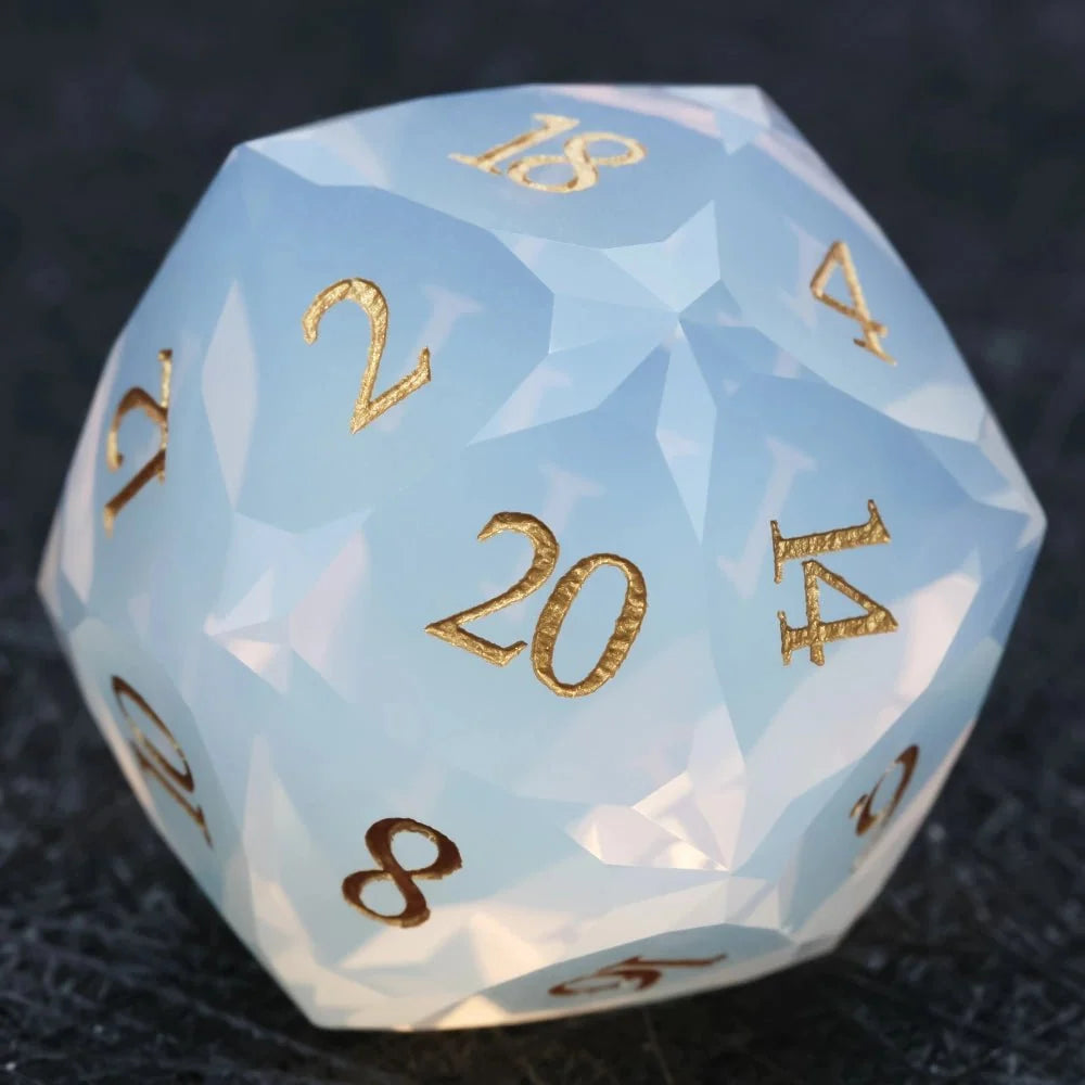 Bear Dice DND Multi-Sided Engraved Glass Gemstone Dice Set