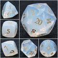 DND Dice | Diamond-Cut Opalite Glass Gemstone Dice Set