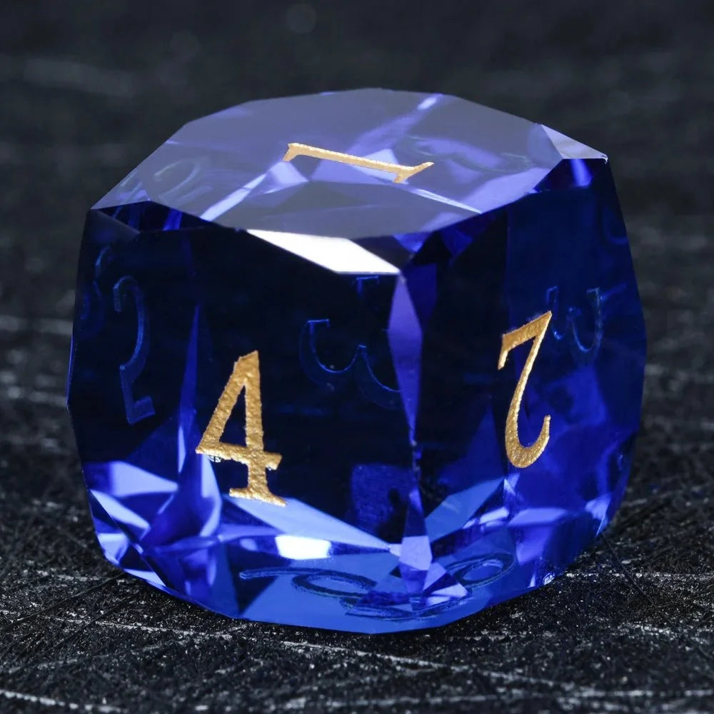 Bear Dice DND Multi-Sided Engraved Glass Gemstone Dice Set