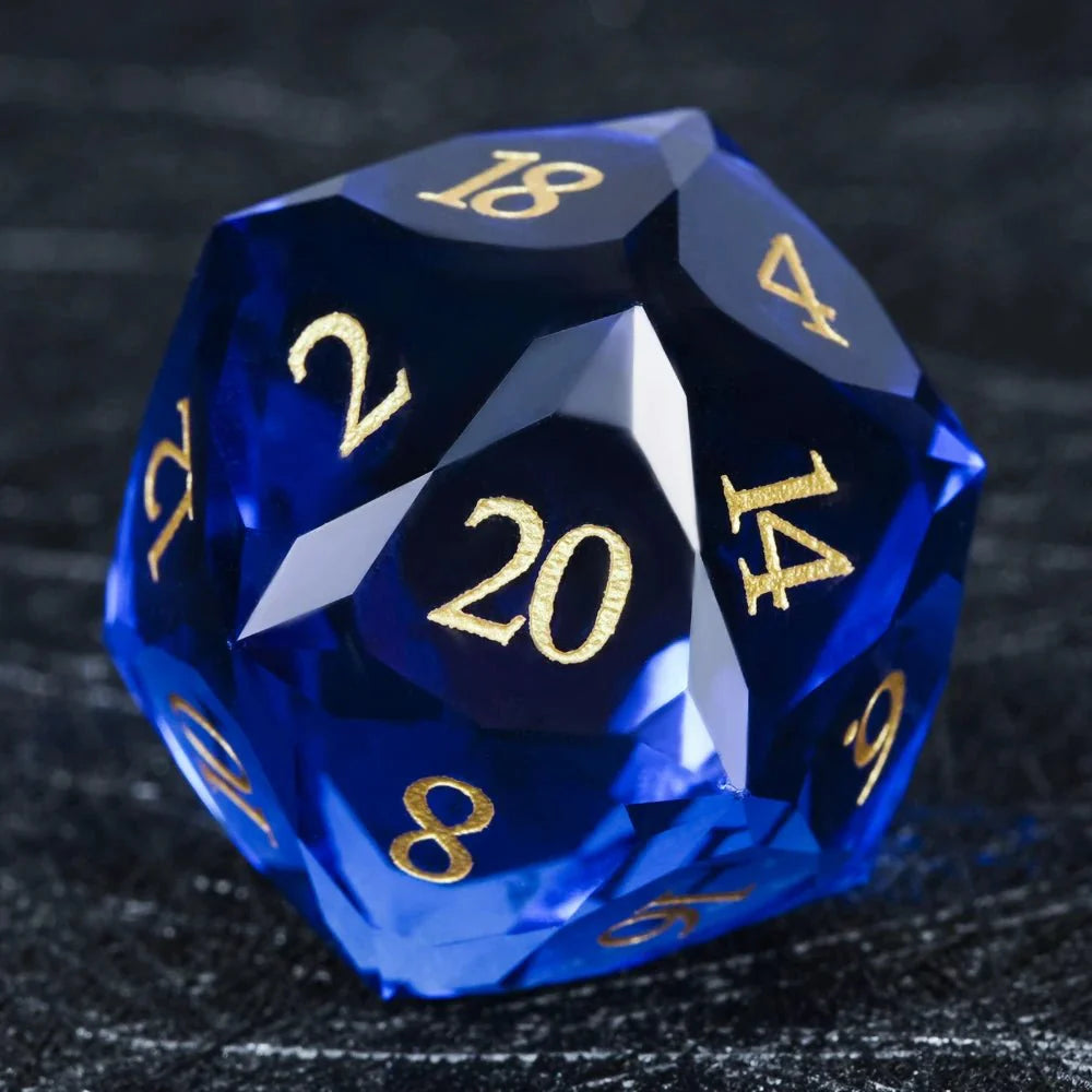 DND Dice - Diamond Cut Sapphire Multi-Sided Dice Set