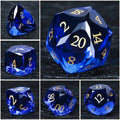 DND Dice - Diamond Cut Sapphire Multi-Sided Dice Set