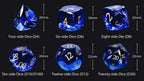 DND Dice - Diamond Cut Sapphire Multi-Sided Dice Set