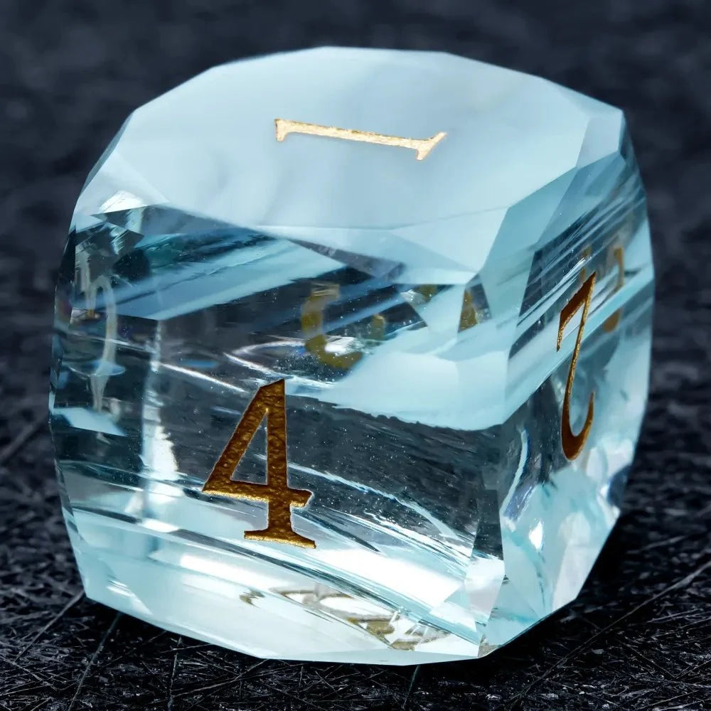 Bear Dice DND Multi-Sided Engraved Glass Gemstone Dice Set