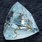 DND Dice | Diamond-cut sky blue transparent glass dice set