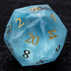 Bear Dice DND Multi-Sided Engraved Glass Gemstone Dice Set