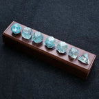 DND Dice | Diamond-cut sky blue transparent glass dice set