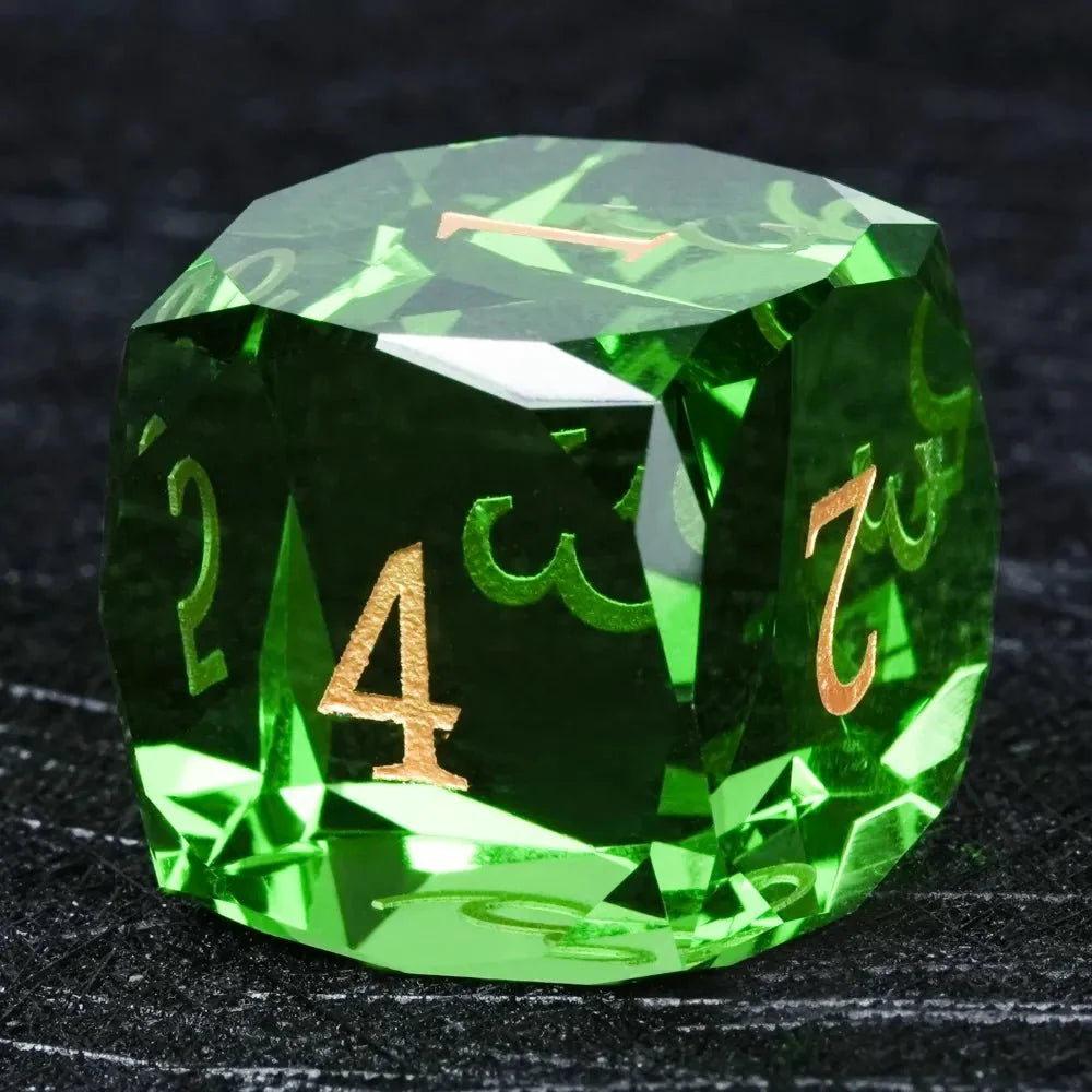 Bear Dice DND Multi-Sided Engraved Glass Gemstone Dice Set