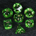 Bear Dice DND Multi-Sided Engraved Glass Gemstone Dice Set