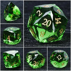Bear Dice DND Multi-Sided Engraved Glass Gemstone Dice Set