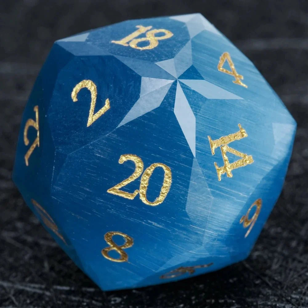 Bear Dice DND Multi-Sided Engraved Glass Gemstone Dice Set