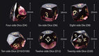 DND Dice - Engraved Gold Numbered Ruby Multi-Sided Dice Set