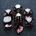 Bear Dice DND Multi-Sided Engraved Glass Gemstone Dice Set