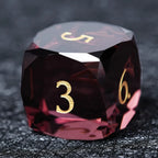 DND Dice - Engraved Gold Numbered Ruby Multi-Sided Dice Set