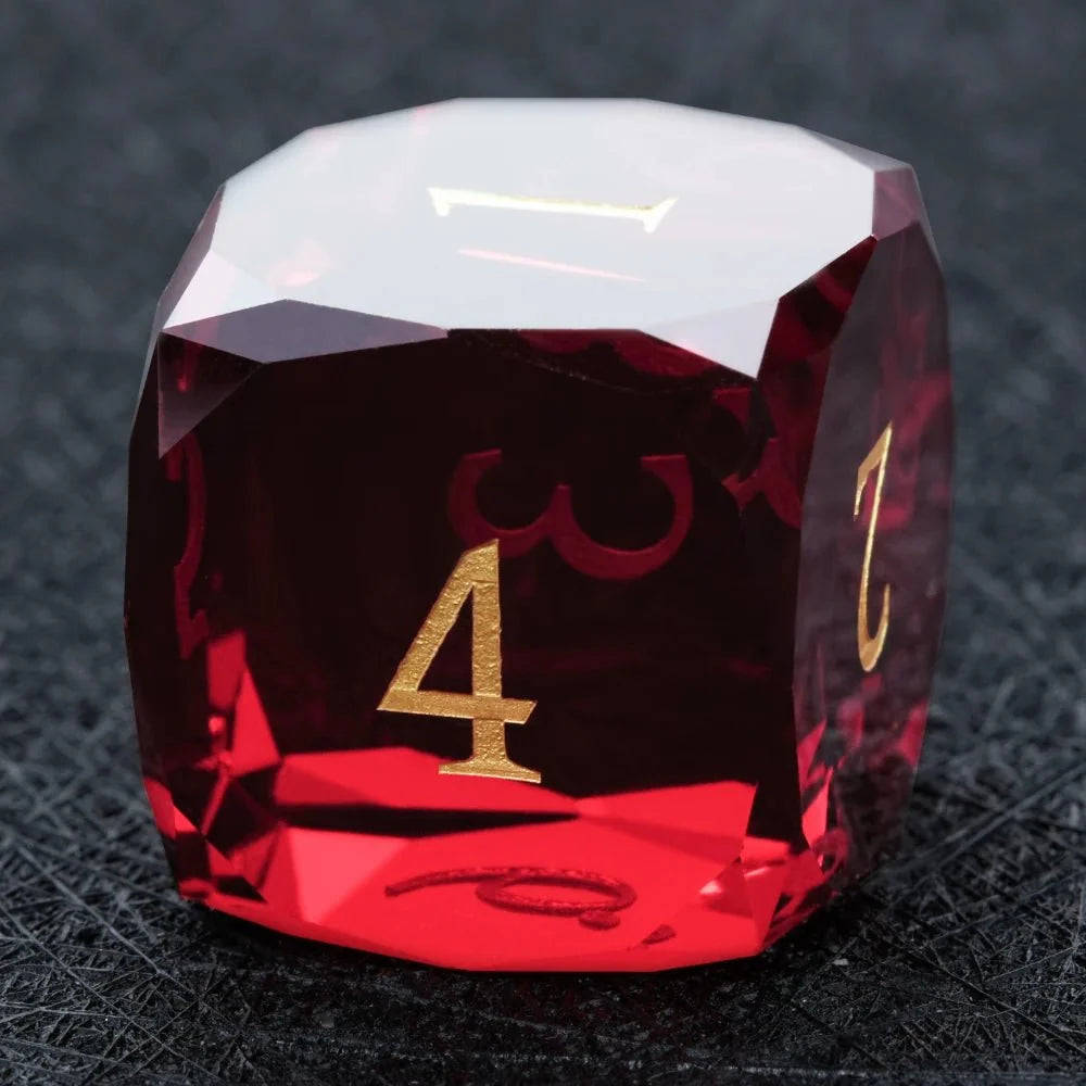 Bear Dice DND Multi-Sided Engraved Glass Gemstone Dice Set