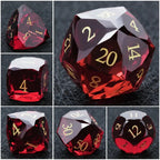 DND Dice-Garnet Red Glass Gemstone Dice Set