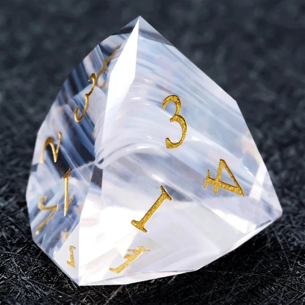 DND Dice - Light Pink Glass Gem Dice Set