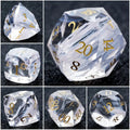 DND Dice - Light Pink Glass Gem Dice Set
