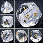 DND Dice - Light Pink Glass Gem Dice Set