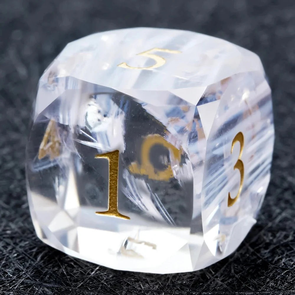 DND Dice - Light Pink Glass Gem Dice Set