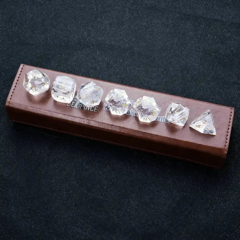 DND Dice - Light Pink Glass Gem Dice Set