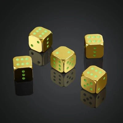 DND Dice Luminous Metal D6 Dice 5 Pack 13mm