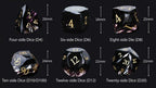 Black Polyhedral Glass DND Dice Set + Gold Numerals