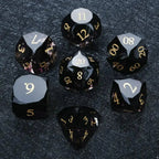Bear Dice DND Multi-Sided Engraved Glass Gemstone Dice Set