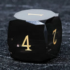Black Polyhedral Glass DND Dice Set + Gold Numerals