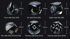 DND Dice - Premium Black Glass Gem RPG Dice Set