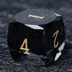 DND Dice - Premium Black Glass Gem RPG Dice Set