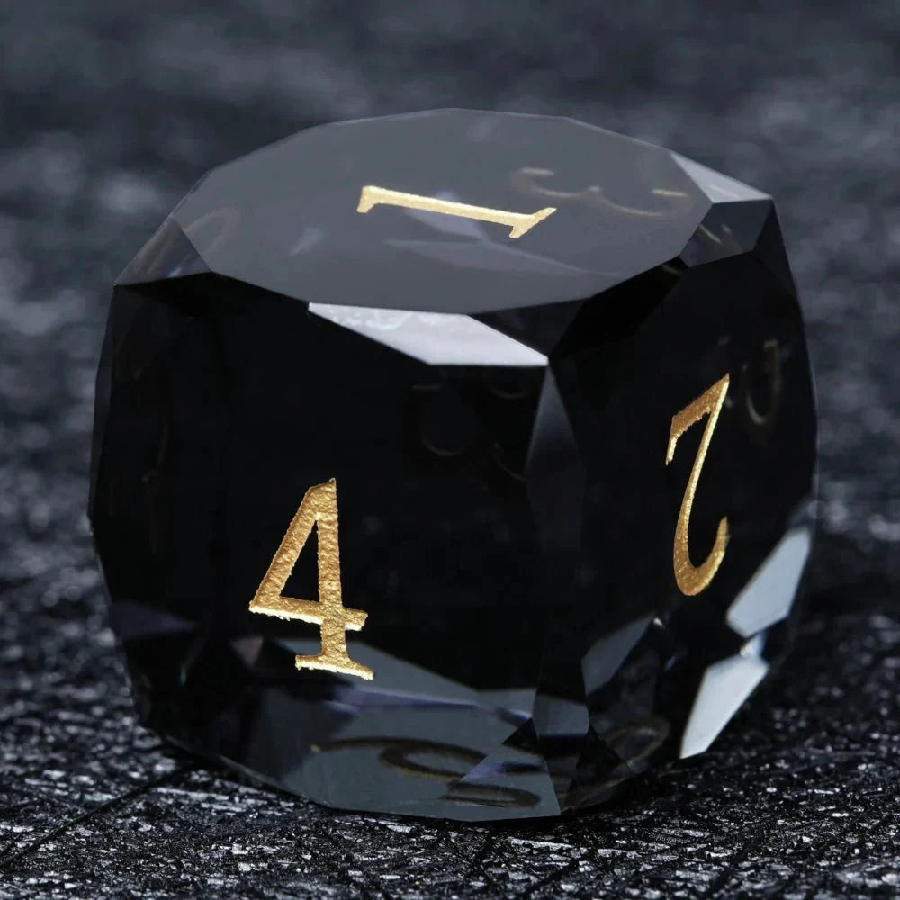 Bear Dice DND Multi-Sided Engraved Glass Gemstone Dice Set