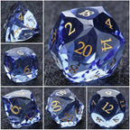 Bear Dice DND Multi-Sided Engraved Glass Gemstone Dice Set