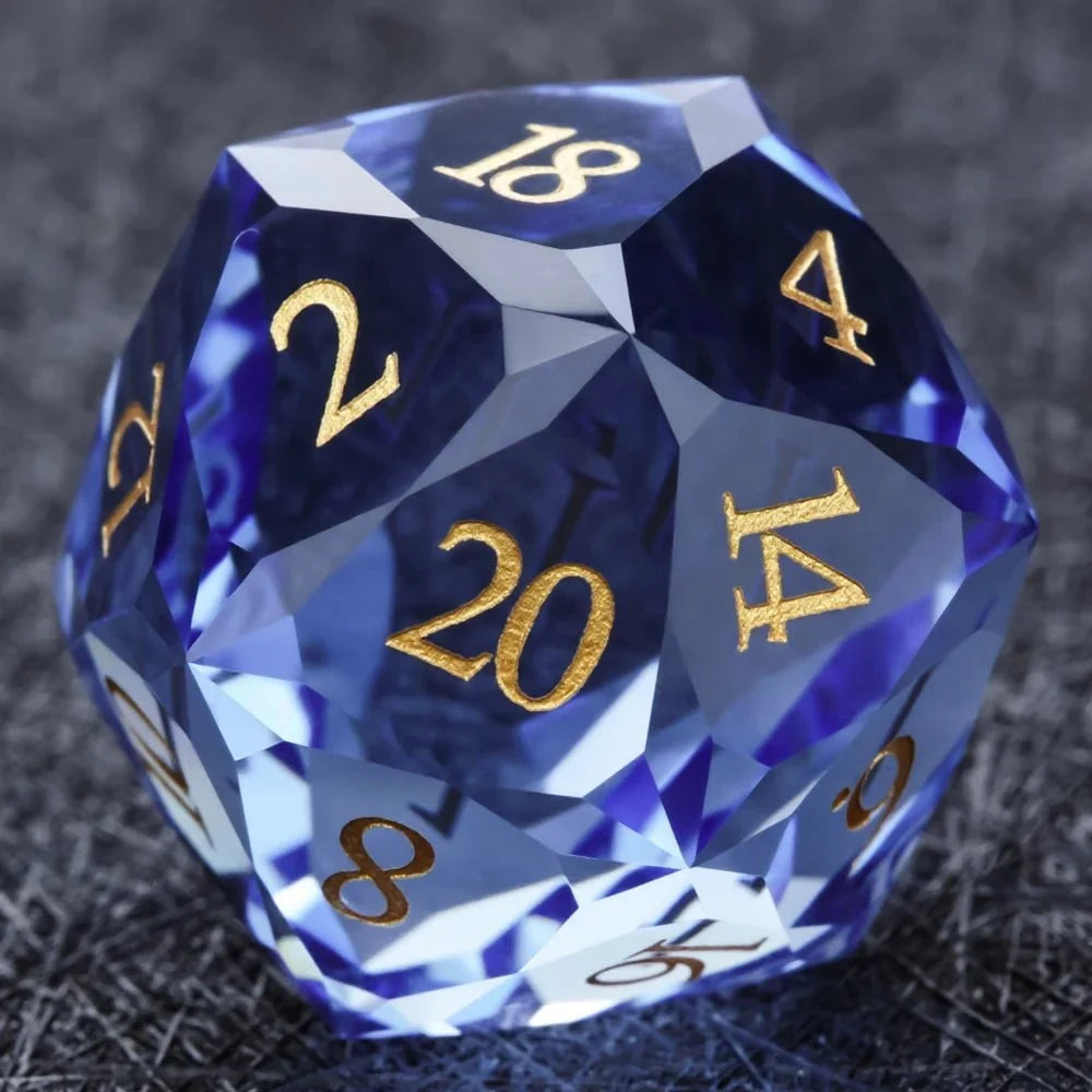 Bear Dice DND Multi-Sided Engraved Glass Gemstone Dice Set