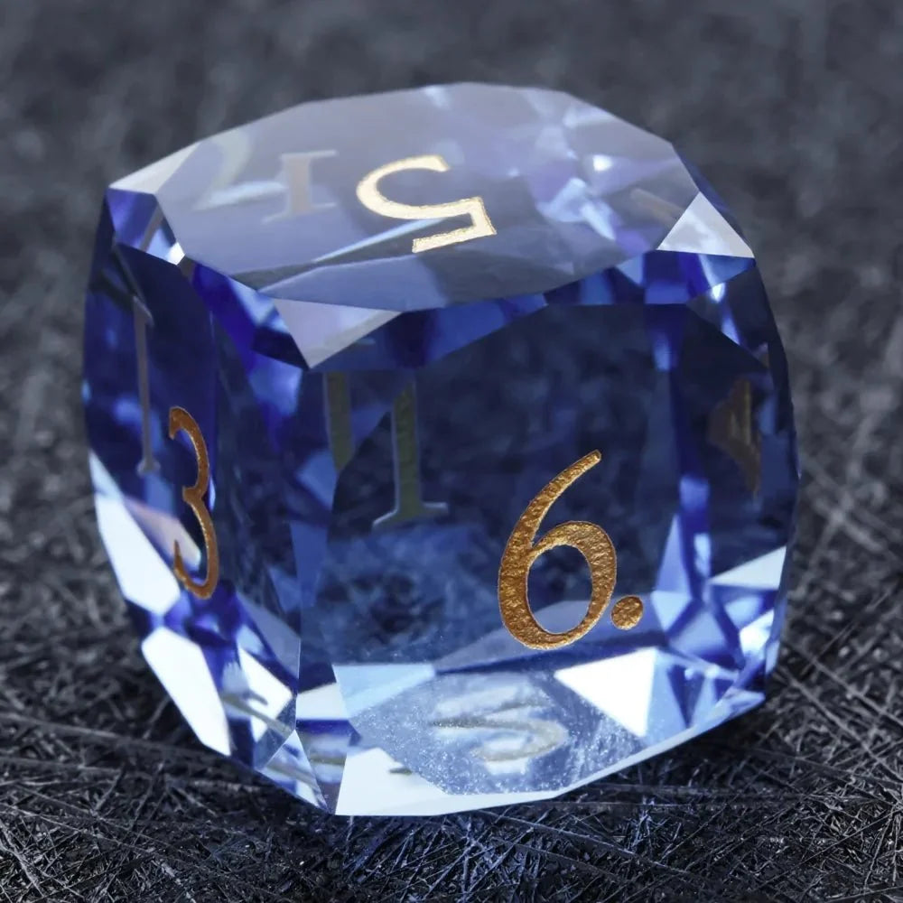 Bear Dice DND Multi-Sided Engraved Glass Gemstone Dice Set