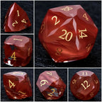 Bear Dice DND Multi-Sided Engraved Glass Gemstone Dice Set