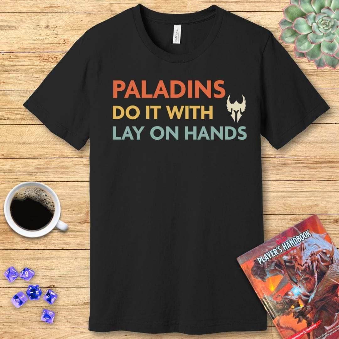 DnD Paladins Do It With Lay On Hands Shirt - Navy / S