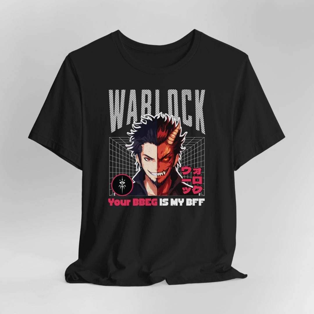 DnD Warlock T-shirt - Your BBEG Is My BFF - Black / S
